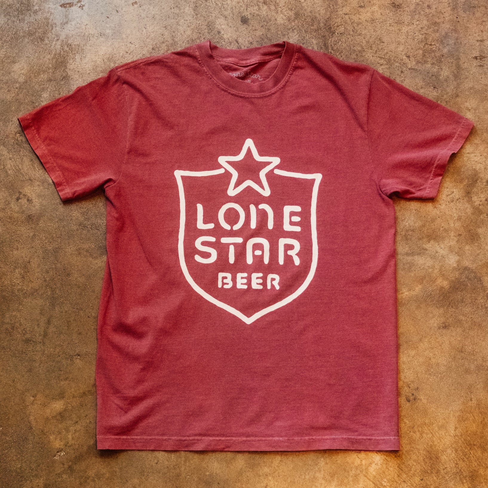 Neon Shield Vintage Wash Tee - Crimson
