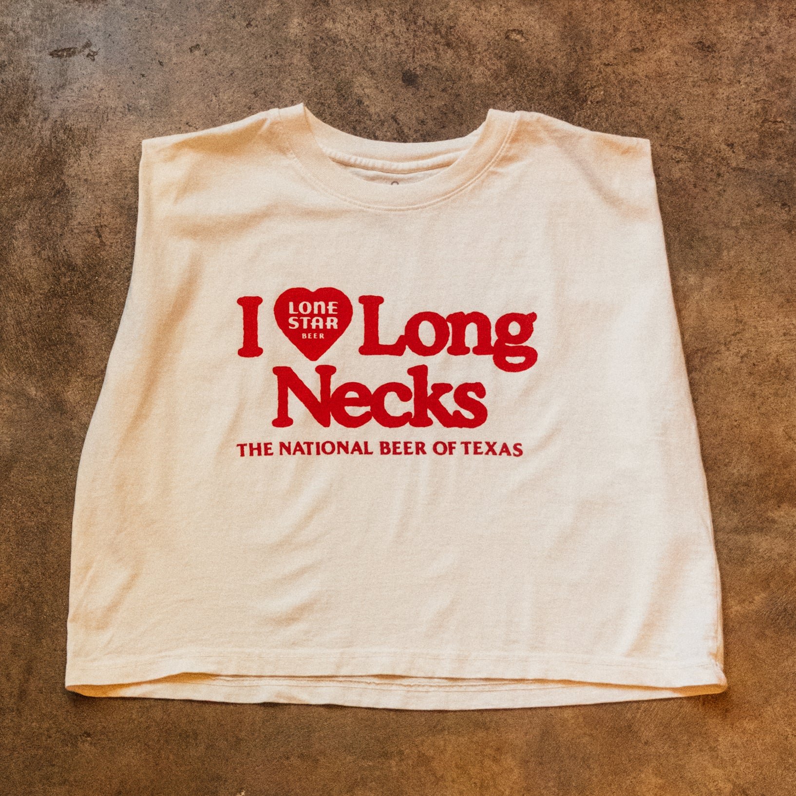 I Love Long Necks Vintage Wash Crop Muscle Tank